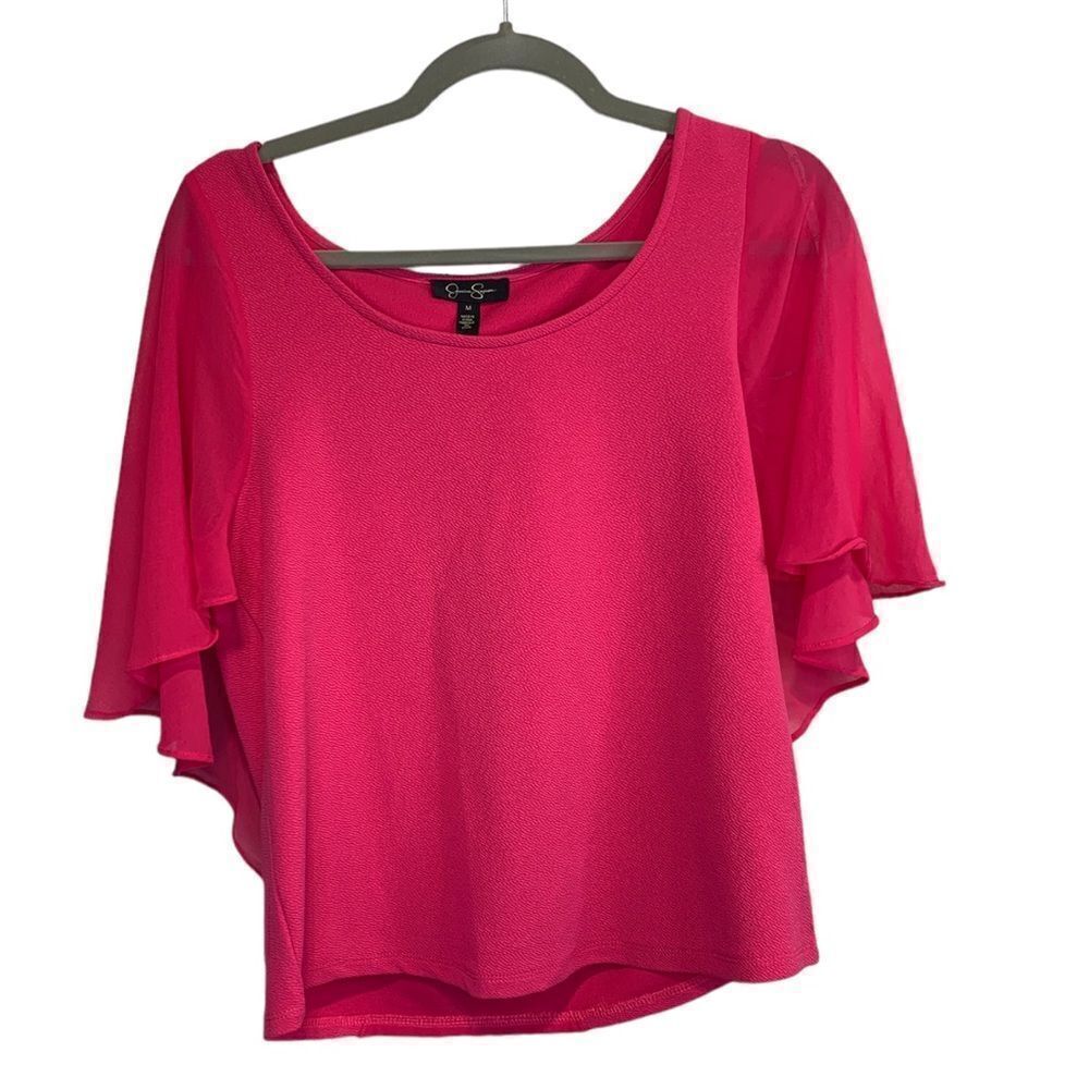 JESSICA Simpson Hot Pink Butterfly Sleeve Top